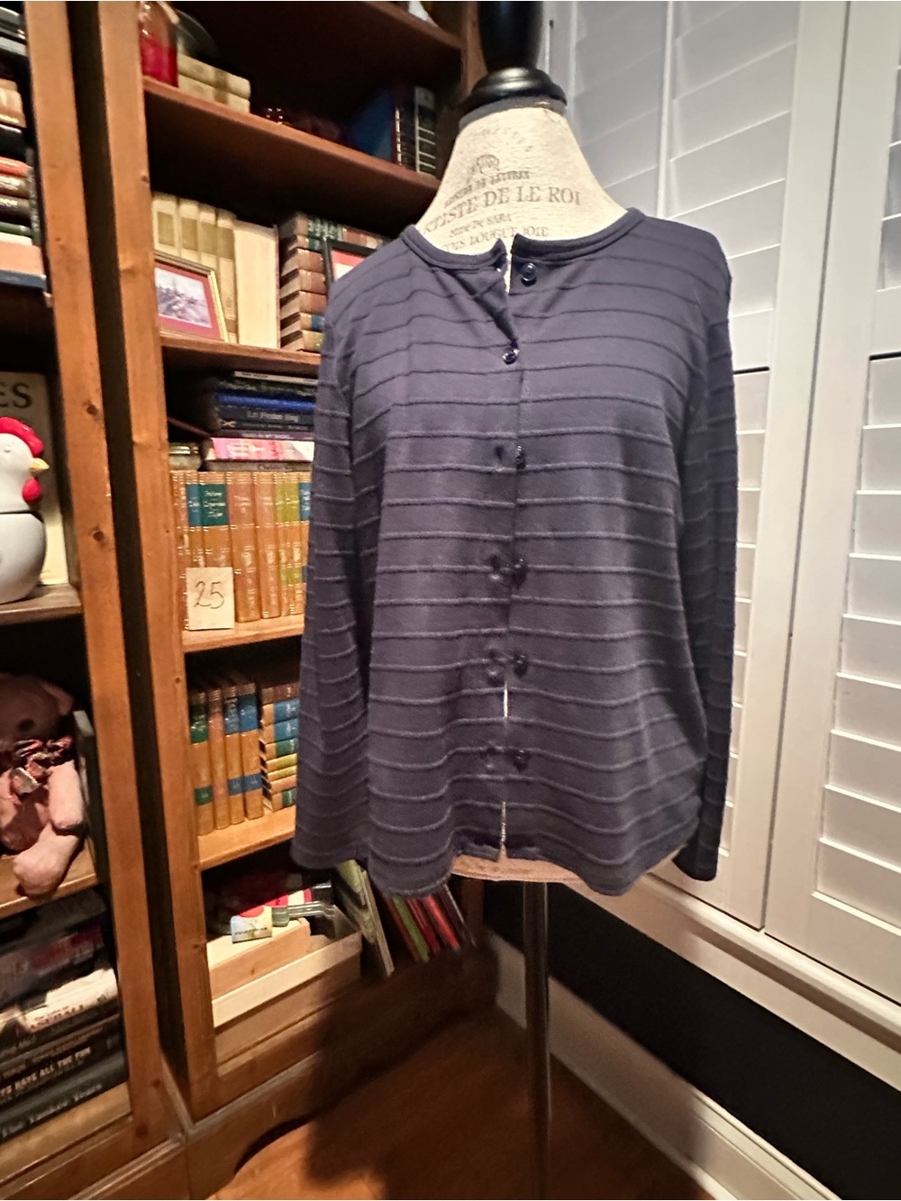 Erika Navy Crewneck Knit Top